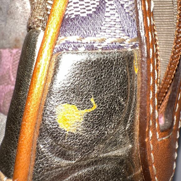 Coach Signature Multicolored Patchwork Pouch Makeup Bag 7 x 4.25 x 3 inches - Picture 9 of 12